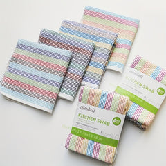 4pcs Cotton Dish Rag Striped Kitchen Tea Towel Absorbent Dish Cloth