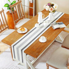 Rustic Linen Patchwork Table Runner for Home Decor and Parties