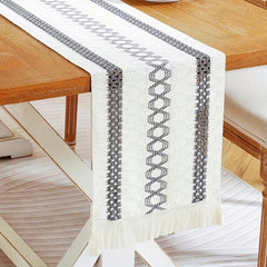 Rustic Linen Patchwork Table Runner for Home Decor and Parties