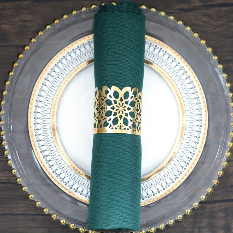 10pcs Golden Hollow Napkin Rings Sun Flower Octagonal Star Napkin Ring