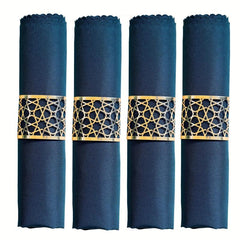 10pcs Golden Hollow Napkin Rings Sun Flower Octagonal Star Napkin Ring
