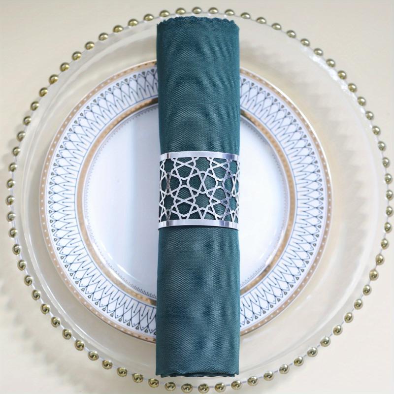 10pcs Golden Hollow Napkin Rings Sun Flower Octagonal Star Napkin Ring