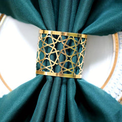 10pcs Golden Hollow Napkin Rings Sun Flower Octagonal Star Napkin Ring