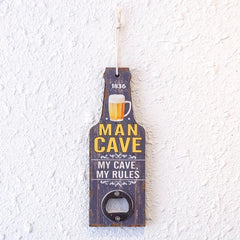 Beer Bottle Shaped Wooden Bottle Opener For Man Cave