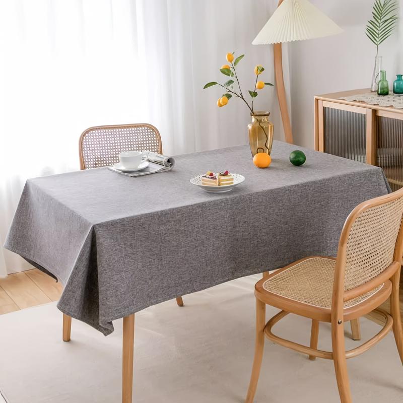 Polyester Grey Tablecloth Solid Fabric Table Cloth