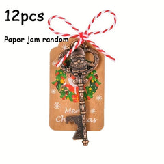 12pcs Santa Claus Skull Keys Bottle Opener Antique Copper Rustic Wedding Decor