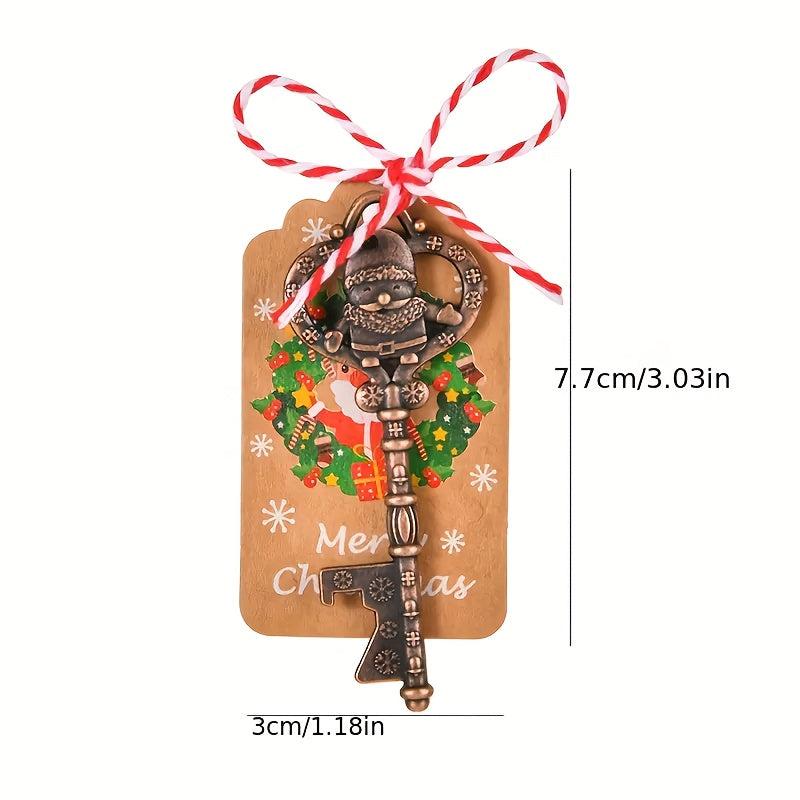12pcs Santa Claus Skull Keys Bottle Opener Antique Copper Rustic Wedding Decor