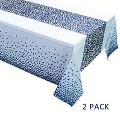 Golden Dot Pattern Plastic Tablecloth Heavy Duty Disposable Waterproof Table Cov