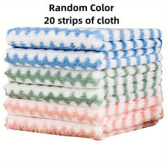 Set of Solid Dish Towels Coral Fleece Hand Towels Kitchen Cleaning Lazy Rag
