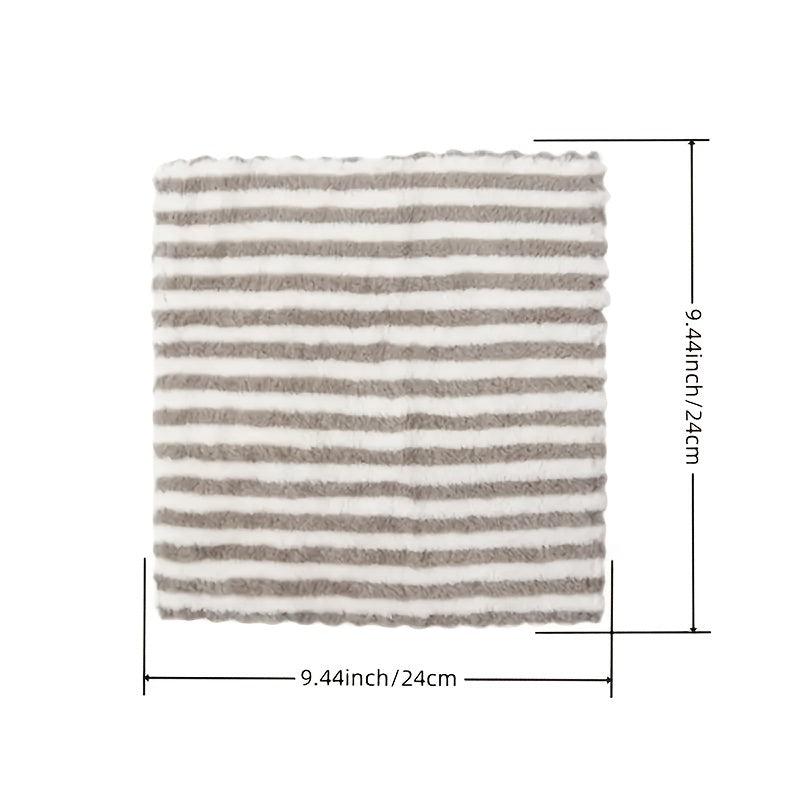 Set of Solid Dish Towels Coral Fleece Hand Towels Kitchen Cleaning Lazy Rag