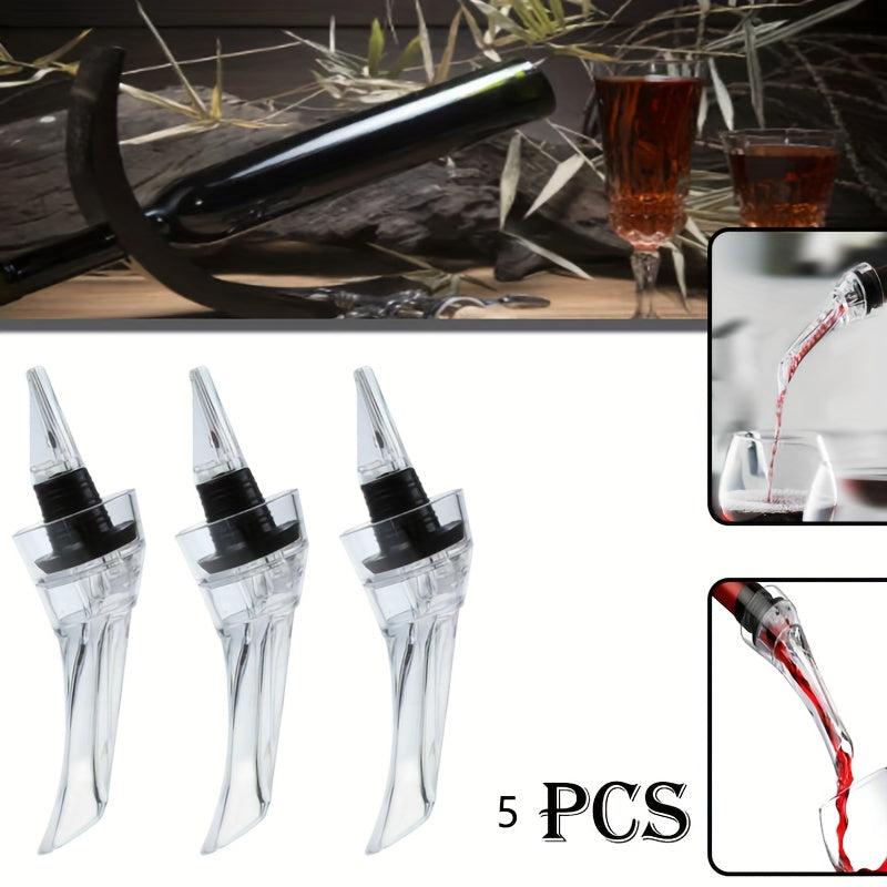 5pcs Acrylic Wine Pourer Enhances Wine Flavor Aroma Pourer Liquor Bottle