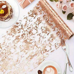 Boho Style Golden Table Runner for Weddings Bridal Baby Showers