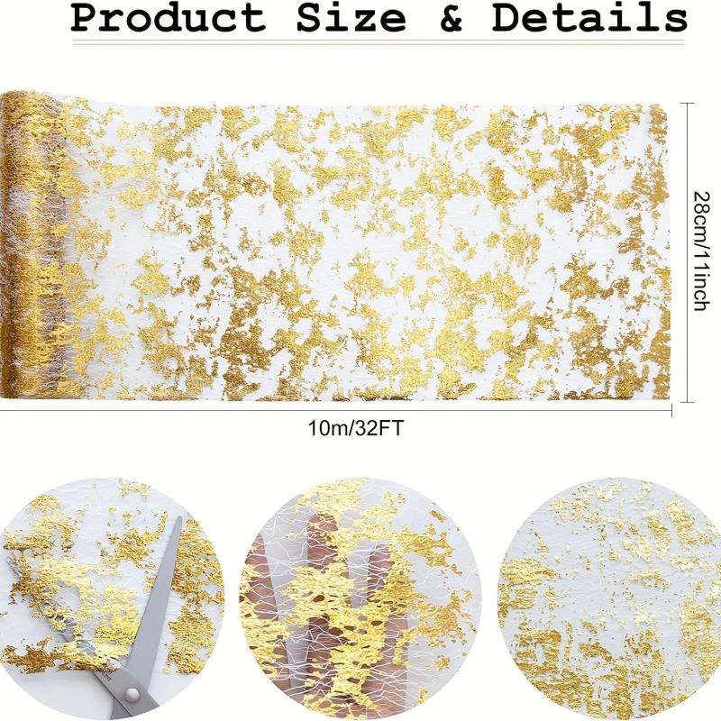 Boho Style Golden Table Runner for Weddings Bridal Baby Showers