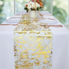 Boho Style Golden Table Runner for Weddings Bridal Baby Showers