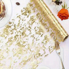 Boho Style Golden Table Runner for Weddings Bridal Baby Showers