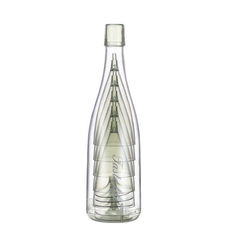 Reusable Plastic Champagne Flutes with Container - Wedding Birthday Party