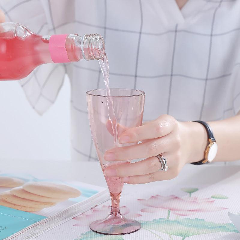 Reusable Plastic Champagne Flutes with Container - Wedding Birthday Party