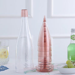 Reusable Plastic Champagne Flutes with Container - Wedding Birthday Party