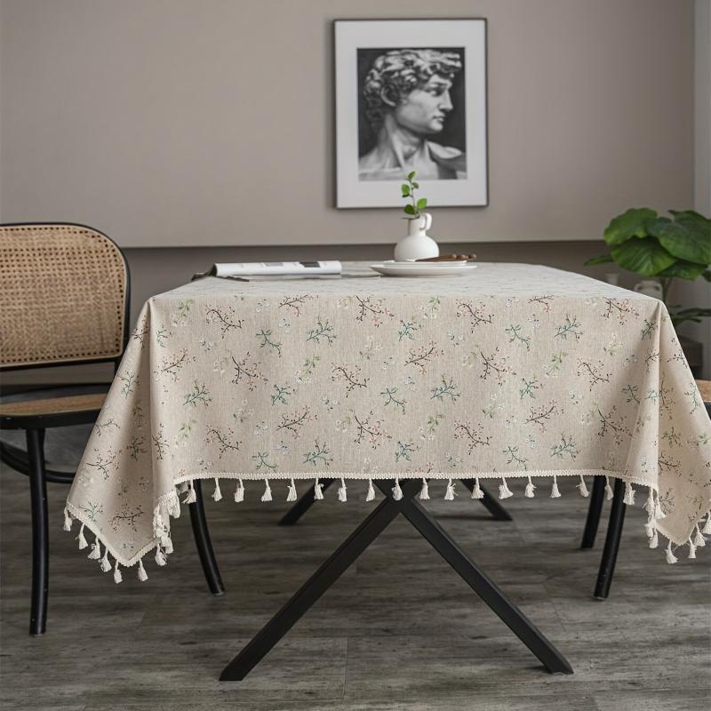 Fresh Floral Tablecloth for Home Decoration and Party, Farmhouse Style