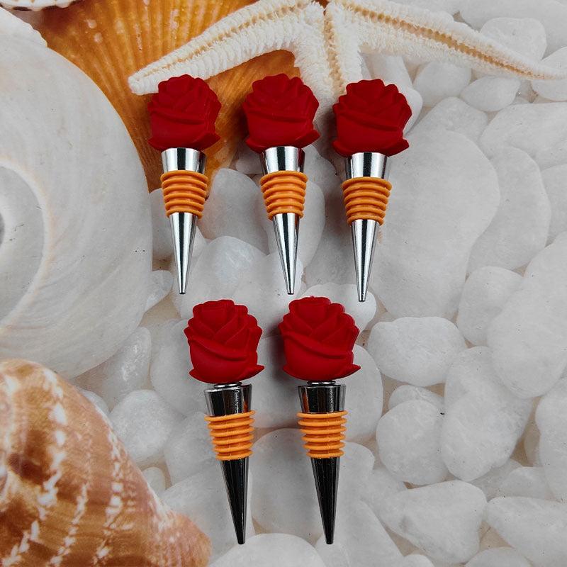 5pcs Wine Bottle Stoppers Champagne Saver Sealer Rose Wine Stopper Wedding Gift