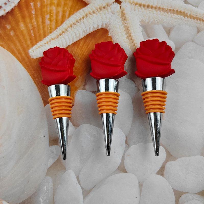 5pcs Wine Bottle Stoppers Champagne Saver Sealer Rose Wine Stopper Wedding Gift