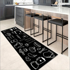 2pcs Anti Fatigue Kitchen Rugs Vintage Cookware Pattern Absorbent Non Slip