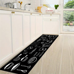 2pcs Anti Fatigue Kitchen Rugs Vintage Cookware Pattern Absorbent Non Slip