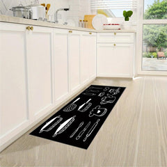 2pcs Anti Fatigue Kitchen Rugs Vintage Cookware Pattern Absorbent Non Slip