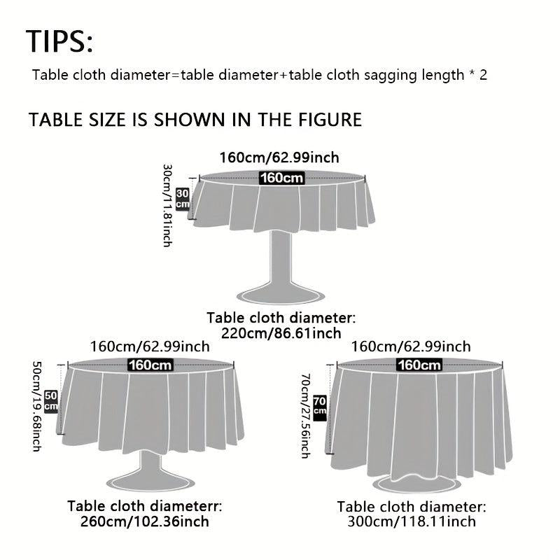 Plain Stain Resistant Tablecloth Washable Polyester Table Cover