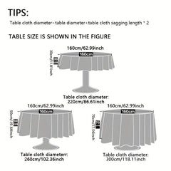 Plain Stain Resistant Tablecloth Washable Polyester Table Cover