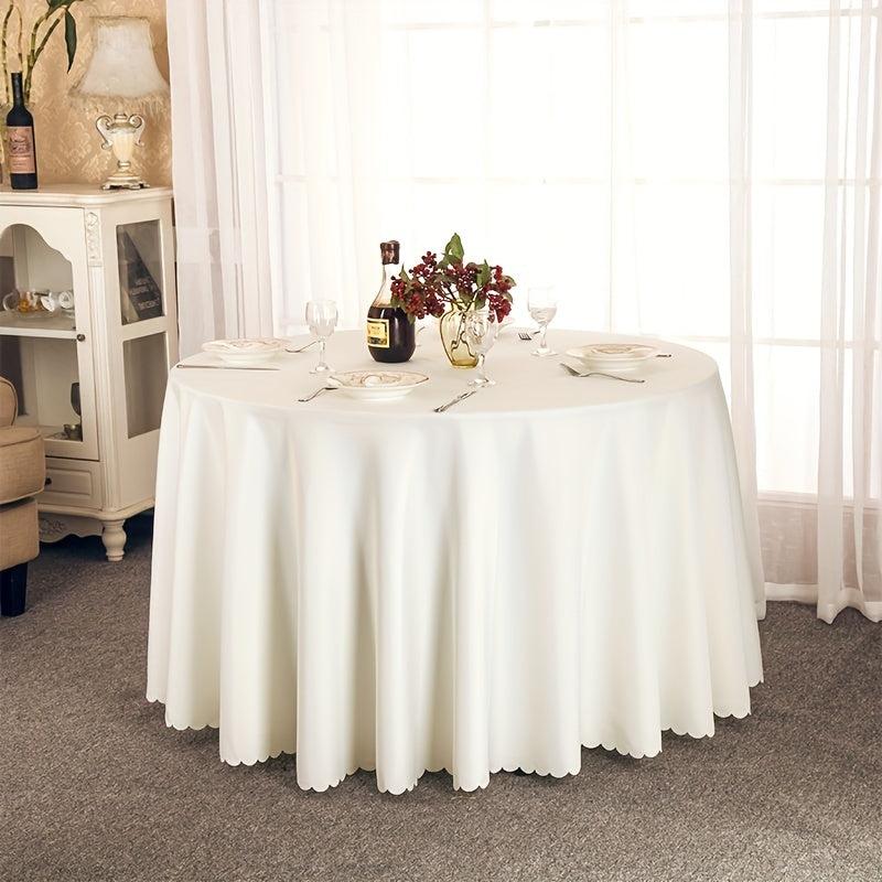 Plain Stain Resistant Tablecloth Washable Polyester Table Cover