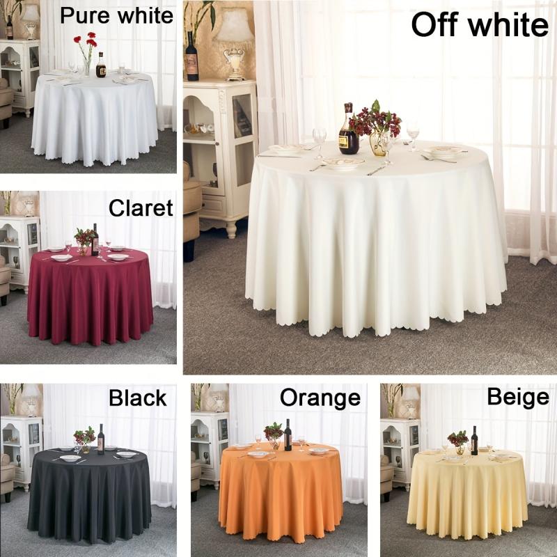 Plain Stain Resistant Tablecloth Washable Polyester Table Cover