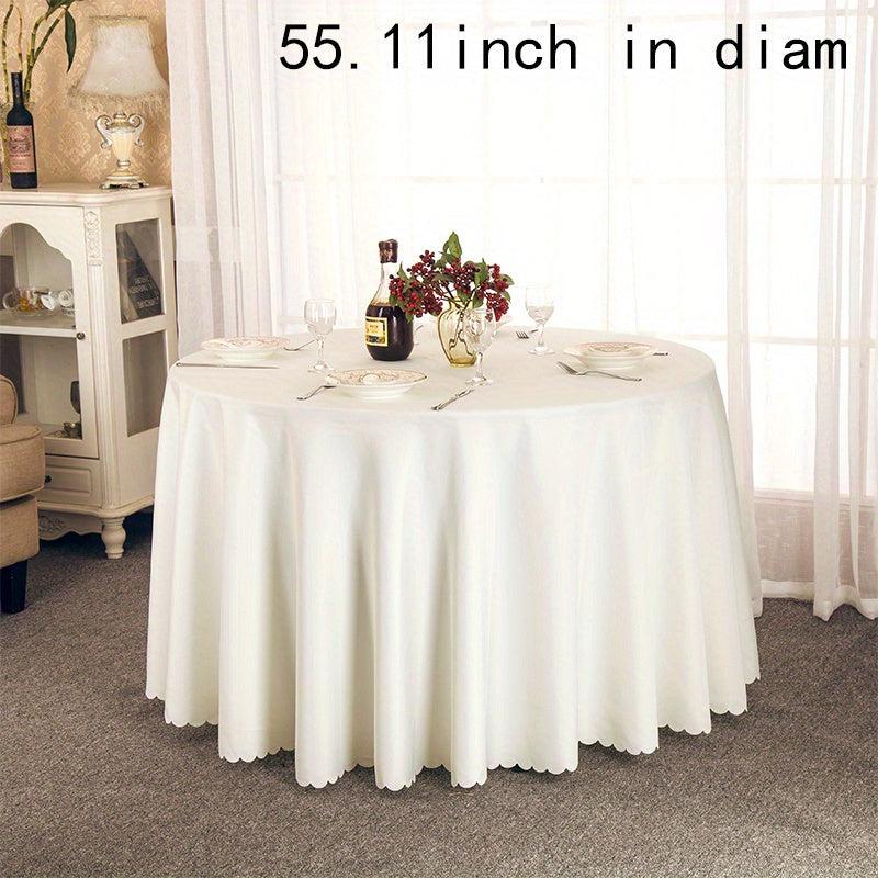 Plain Stain Resistant Tablecloth Washable Polyester Table Cover