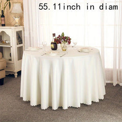 Plain Stain Resistant Tablecloth Washable Polyester Table Cover
