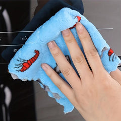 Double-sided Printed Cartoon Dishwashing Towel Coral Velvet Lazy Person Cloth