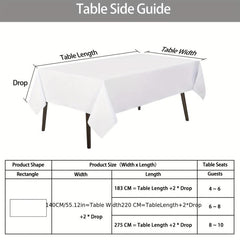 Butterfly & Floral Pattern Tablecloth, Stain Resistant Polyester Tablecloth
