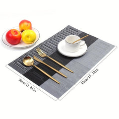Striped Woven Placemats Set Washable Heat Insulation Pads Tabletop Protection