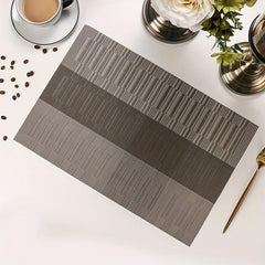 Striped Woven Placemats Set Washable Heat Insulation Pads Tabletop Protection