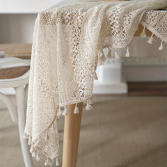 Bohemian Crochet Lace Tablecloth for Dining Farmhouse Style