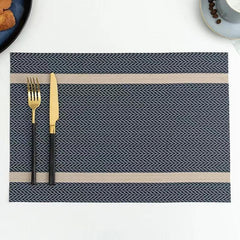 Golden Thread Jacquard PVC Place Mat Waterproof Insulating Table Mat