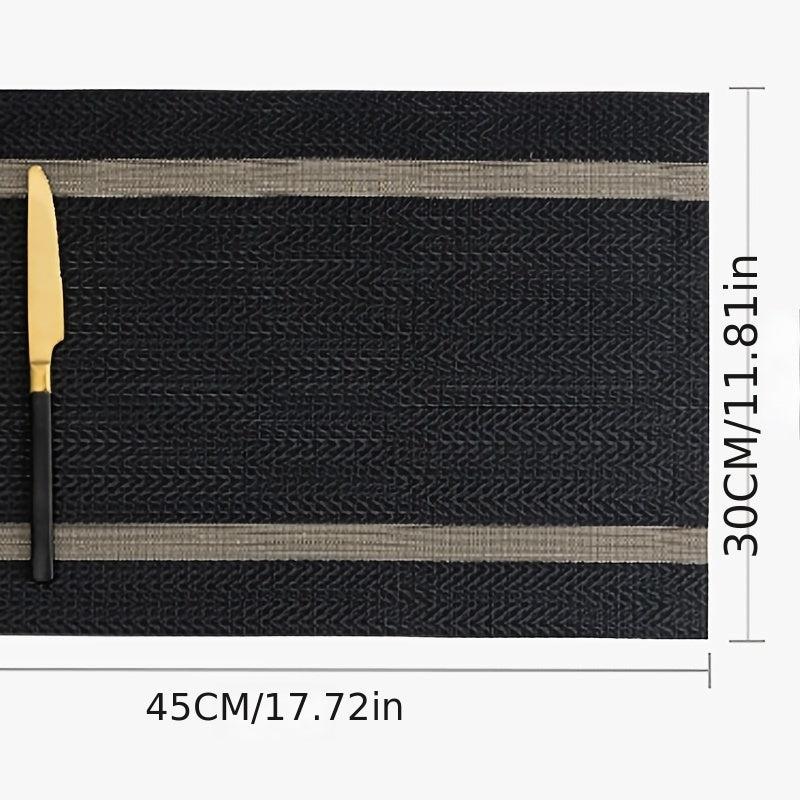 Golden Thread Jacquard PVC Place Mat Waterproof Insulating Table Mat