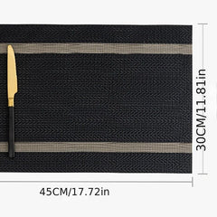 Golden Thread Jacquard PVC Place Mat Waterproof Insulating Table Mat
