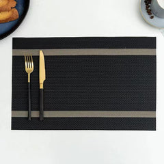 Golden Thread Jacquard PVC Place Mat Waterproof Insulating Table Mat
