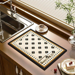 Coffee Machine Absorbent Mat Kitchen Countertop Drain Mat