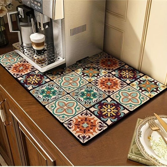 Coffee Machine Absorbent Mat Kitchen Countertop Drain Mat