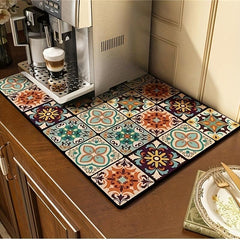 Coffee Machine Absorbent Mat Kitchen Countertop Drain Mat