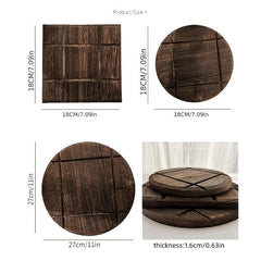 Wooden Trivet Hot Dish Pad Thick Heat Insulation Mat Tea Holder