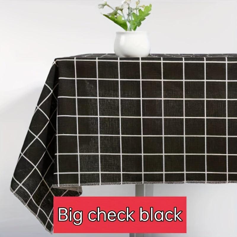 Small Fresh Style Linen Blend Tablecloth Lock Edge Waterproof Table Cloth