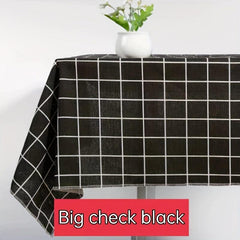 Small Fresh Style Linen Blend Tablecloth Lock Edge Waterproof Table Cloth
