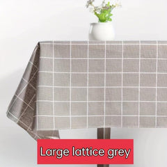 Small Fresh Style Linen Blend Tablecloth Lock Edge Waterproof Table Cloth